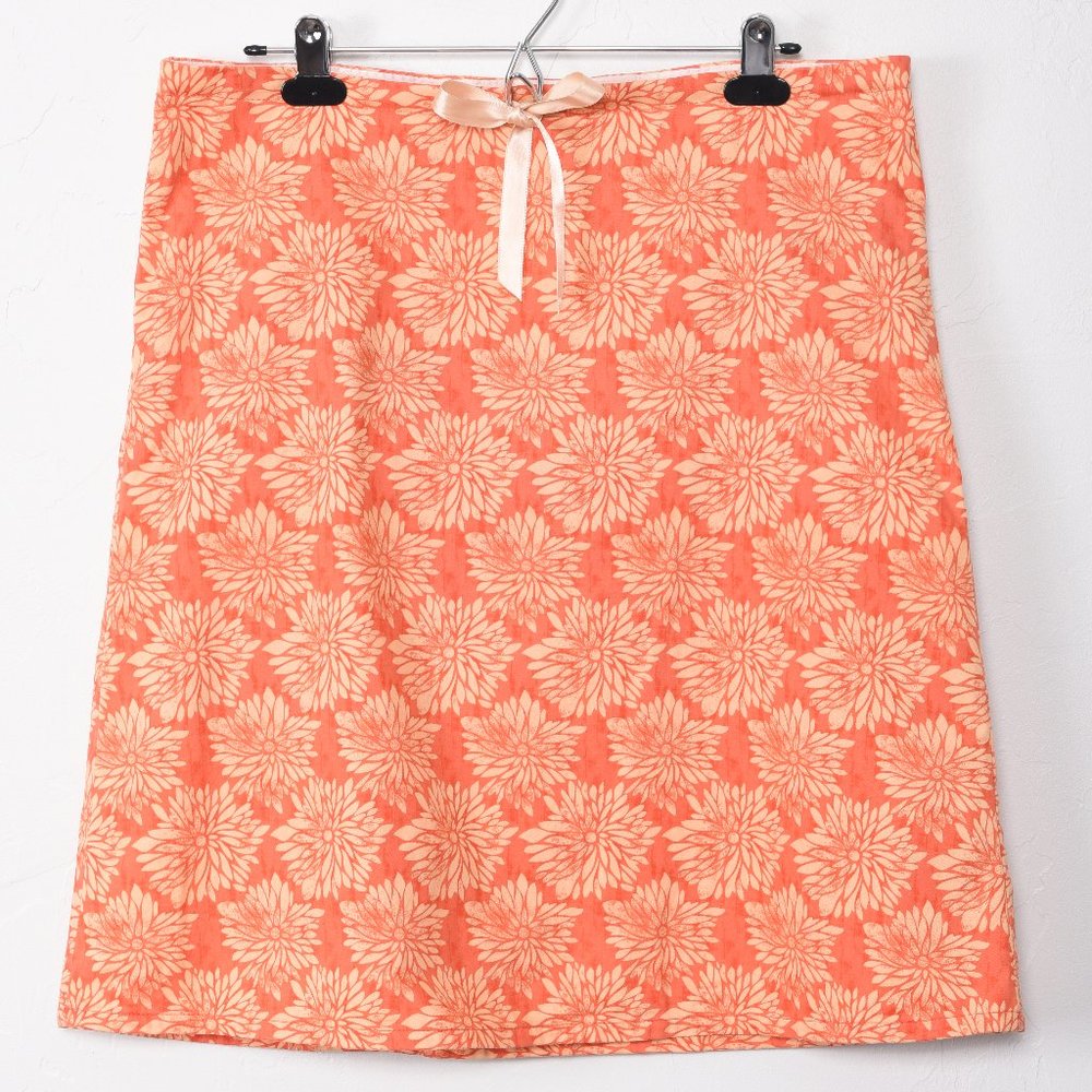 Orange Floral Skirt